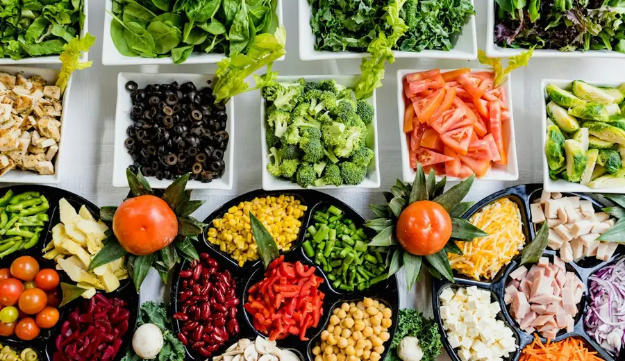 Mindful portion preparation with fresh ingredients on a kitchen cutting board